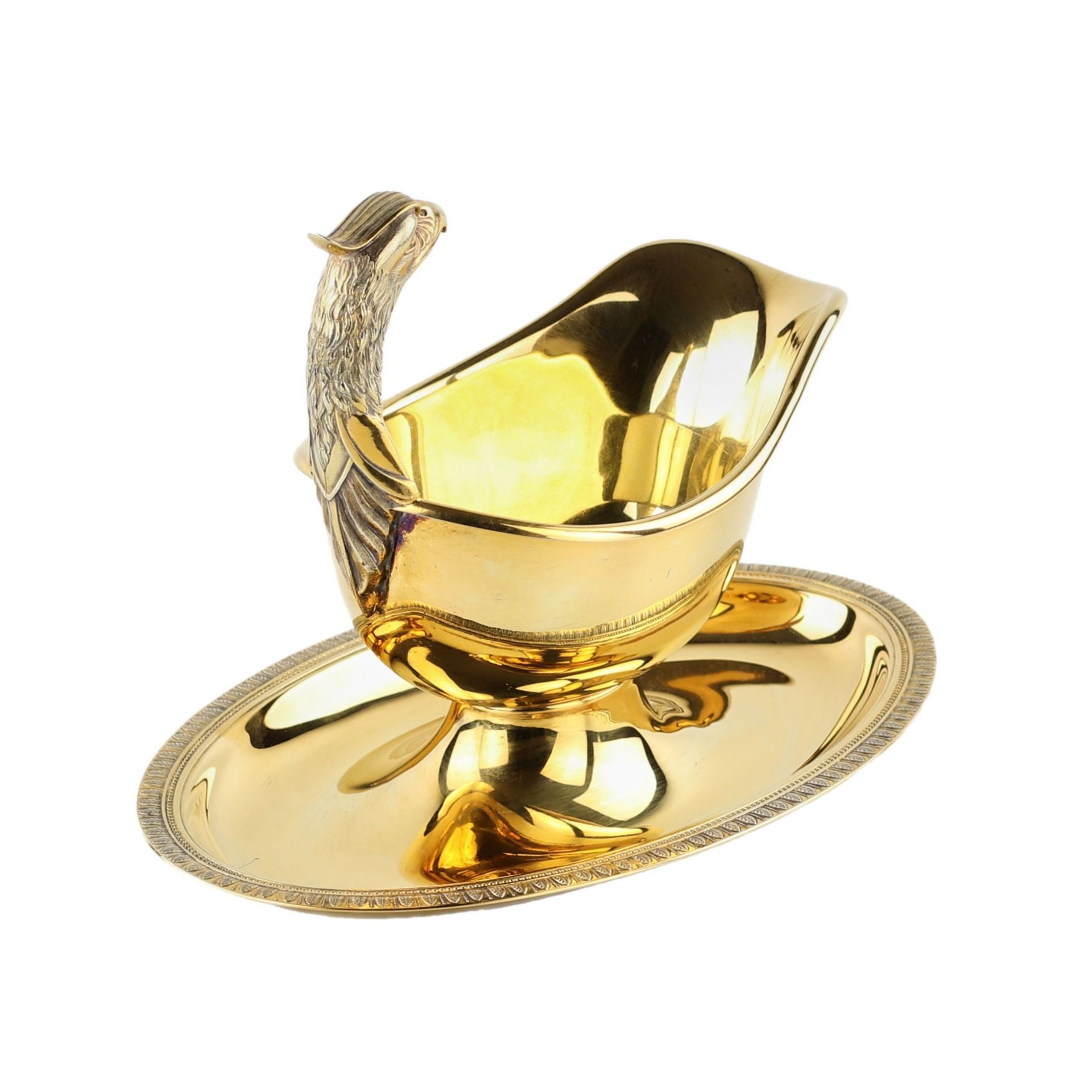 Christofle. Gilded metal gravy boat from the MalmIaison series - Bild 4 aus 8