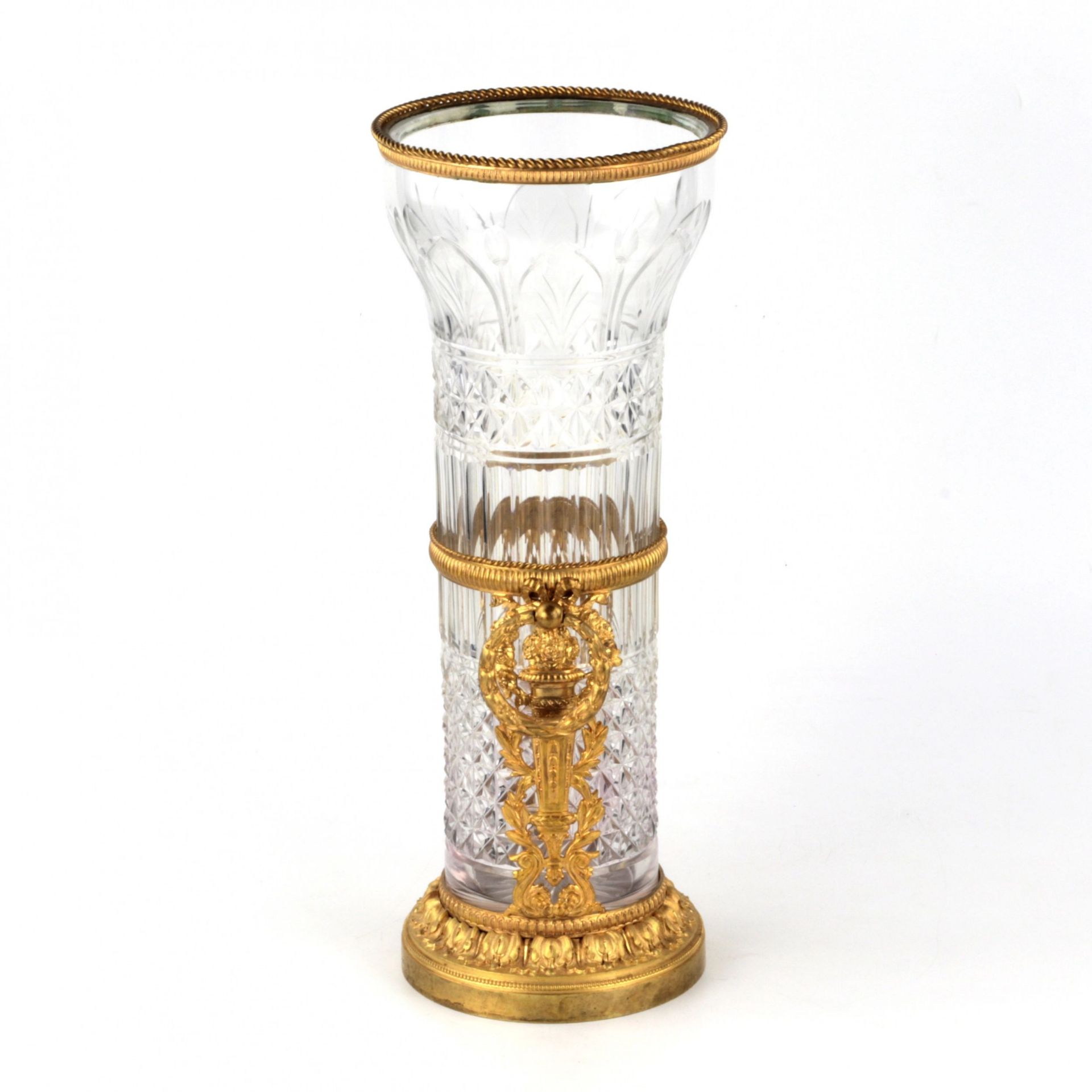 Crystal vase in gilded bronze. - Image 3 of 5