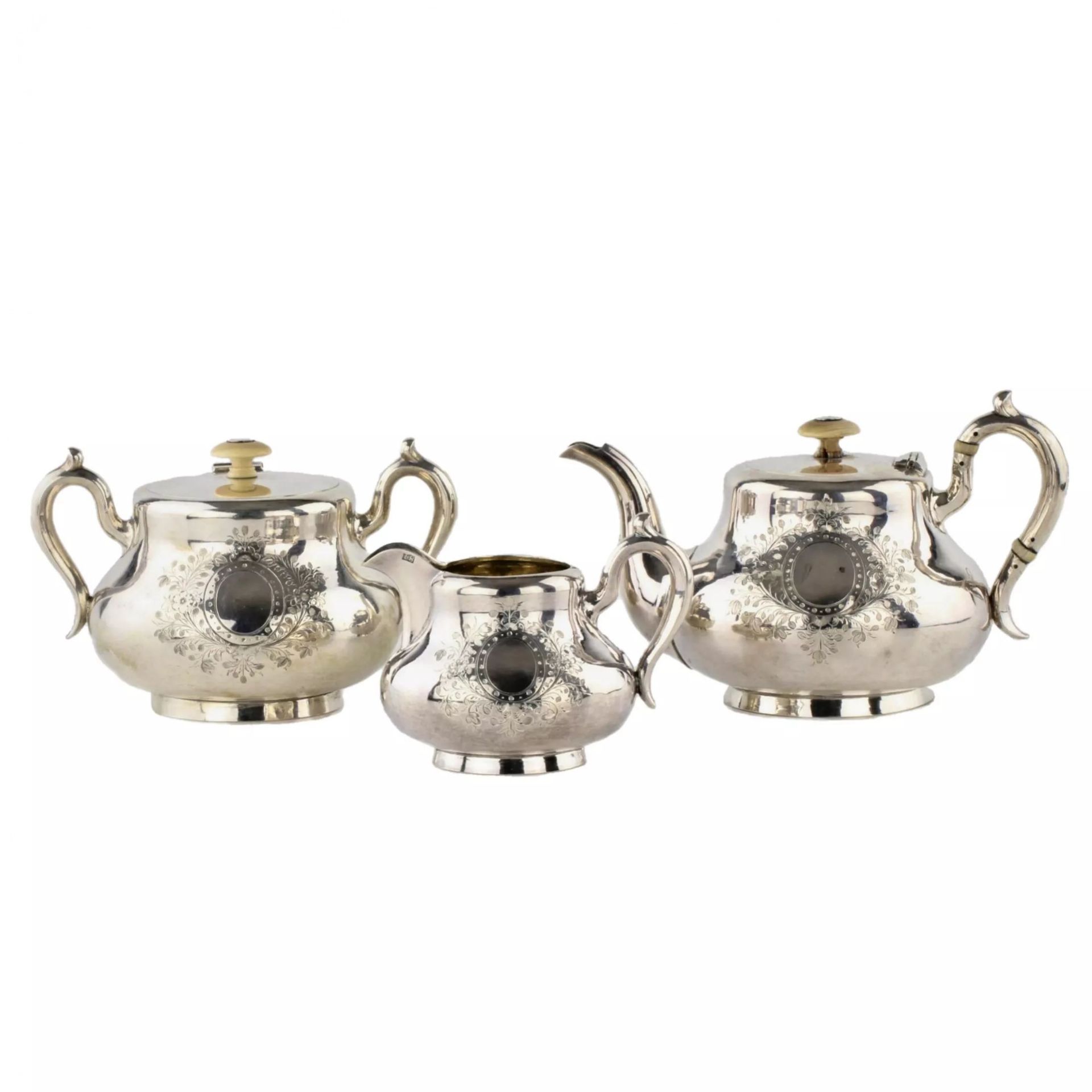 Russian silver tea set