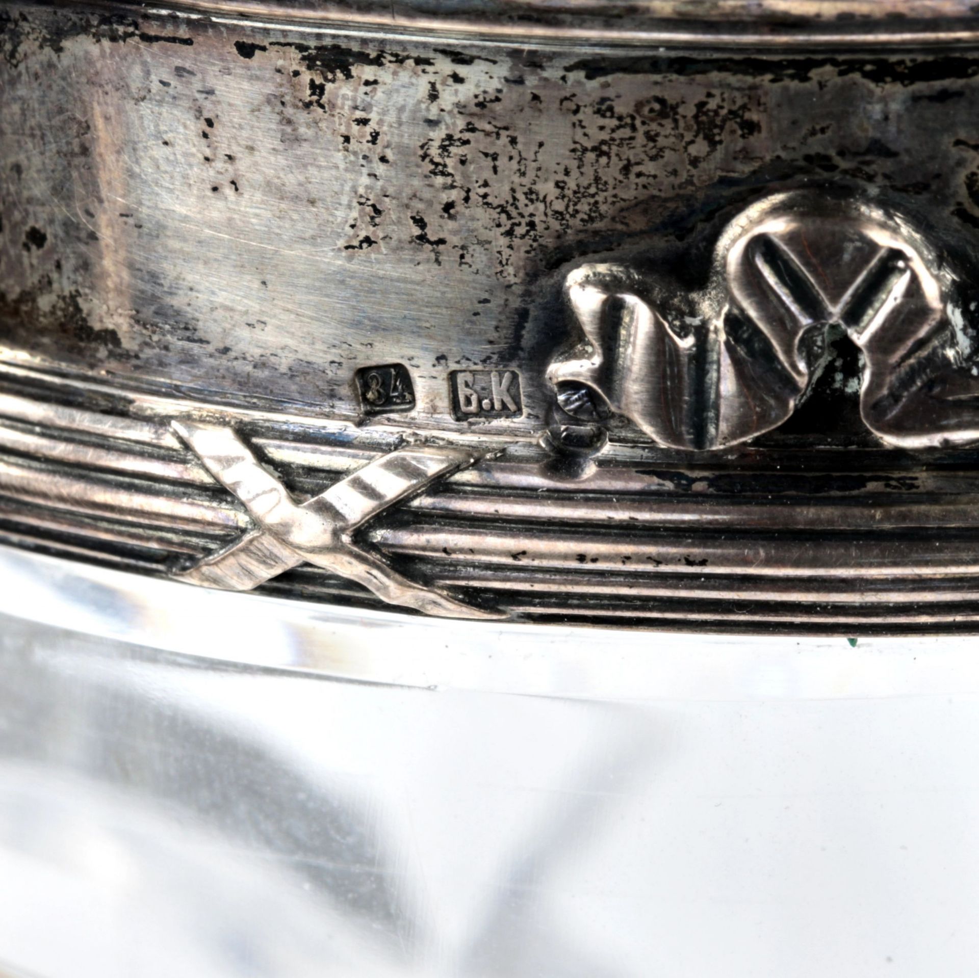 Russian vase. Crystal in silver in the neoampire style. - Bild 5 aus 7