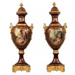 Pair of Sevres style floor vases