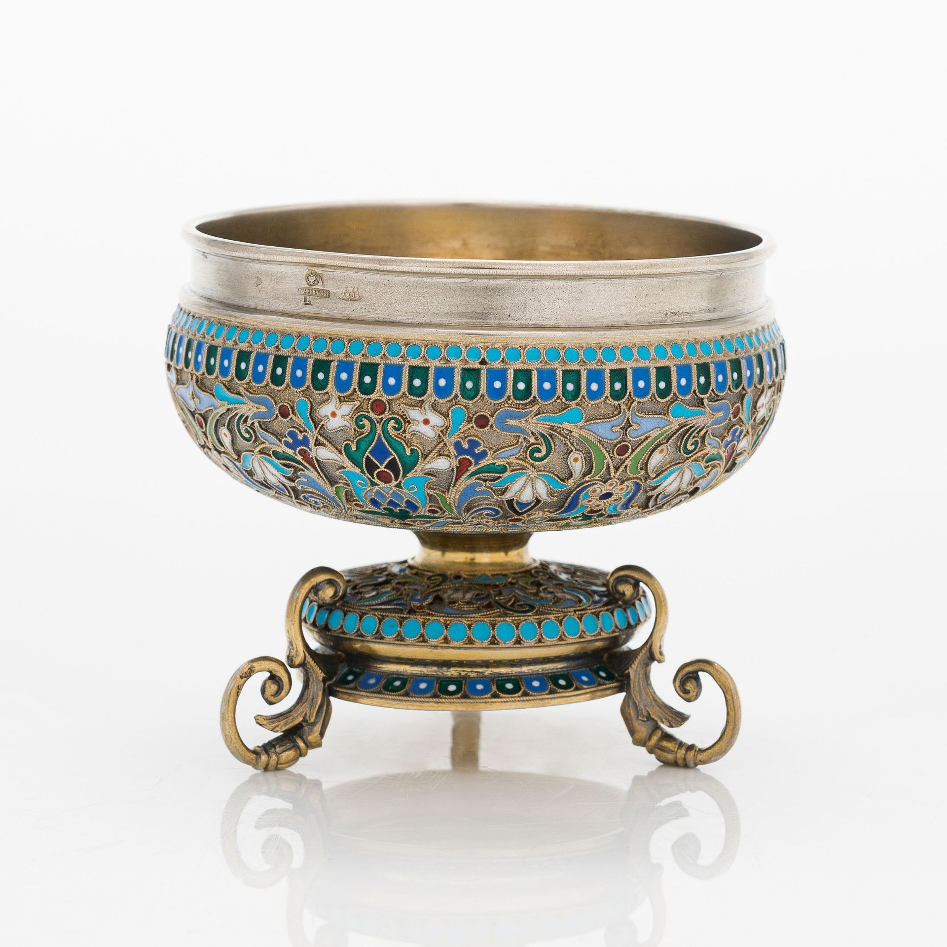 Ovchinnikov. Silver bowl of cloisonne enamel. Moscow. 1896. - Bild 2 aus 10