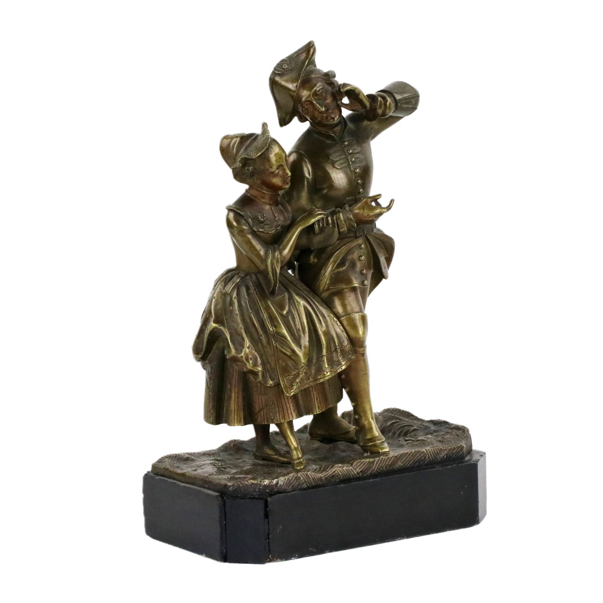 Bronze sculpture Romantic couple. - Image 2 of 6