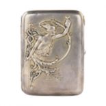 Silver cigarette case Mercury. Russian Empire, Moscow, 1908-1913.