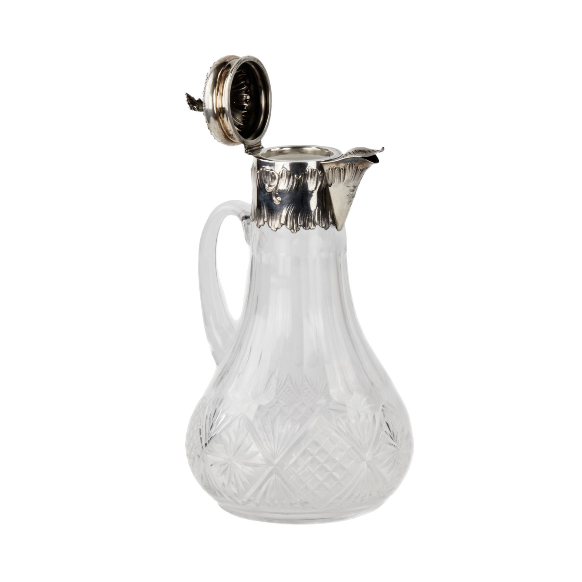 French crystal jug with silver. - Image 3 of 5