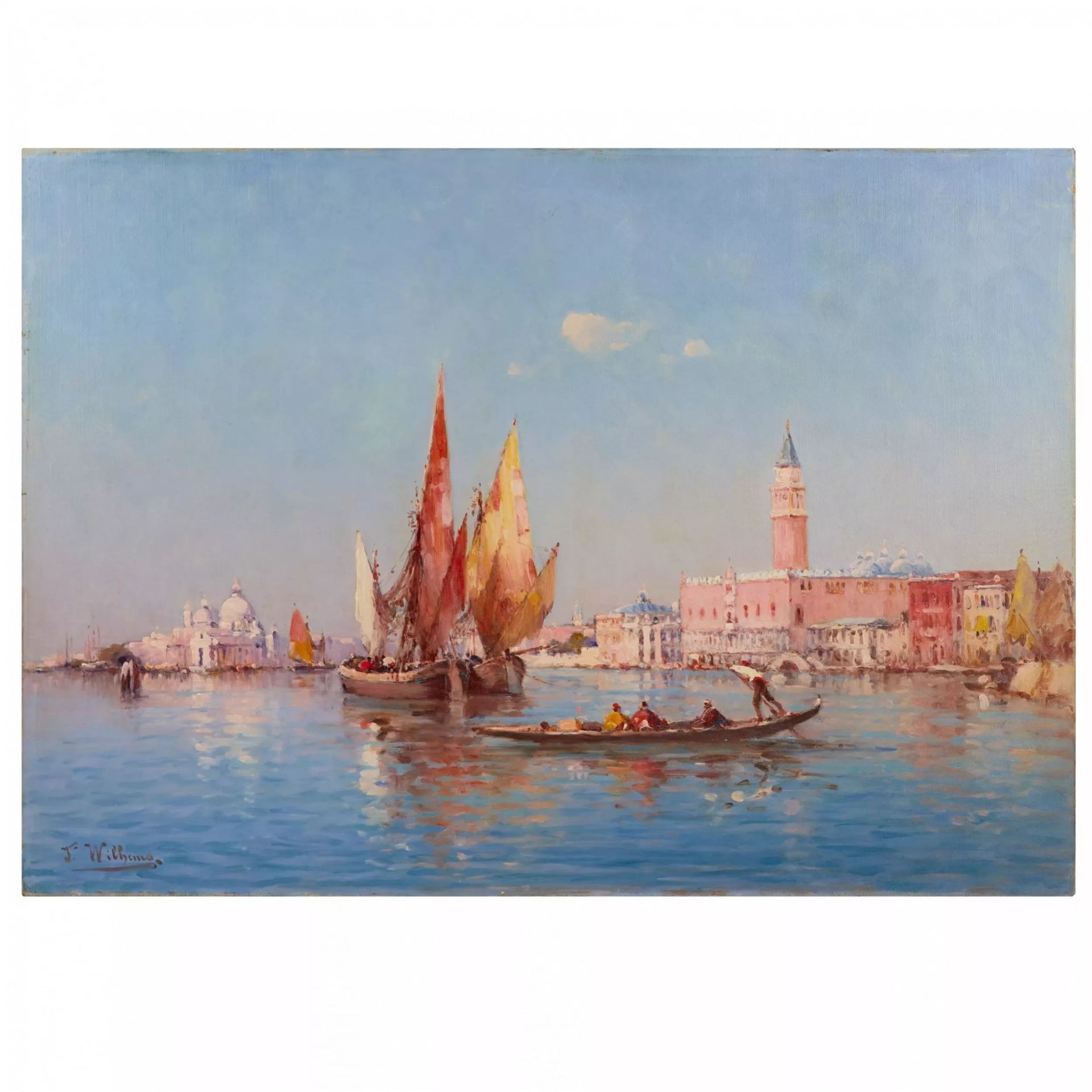 James WILHEMS. Venetian landscape. View of the Doge`s Palace and Santa Maria de la Salute. Beginn - Bild 7 aus 10
