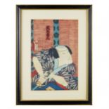 Japanese print (Ukiyo-e) An actor playing a samurai with a katana. 1786 - 1865. Edo period. Japan