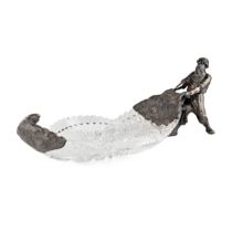 Crystal dish in silver 14 artels of jewelers. The Tale of the Fisherman and the Fish. Moscow 1908-19