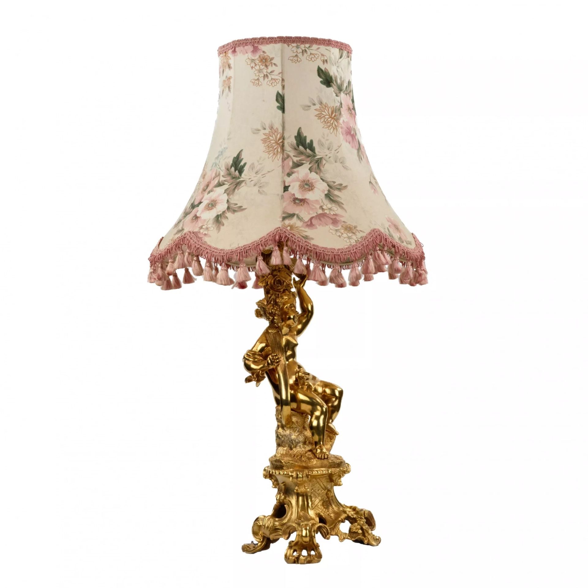 Gilded bronze lamp in the neo-rococo style. - Bild 4 aus 5