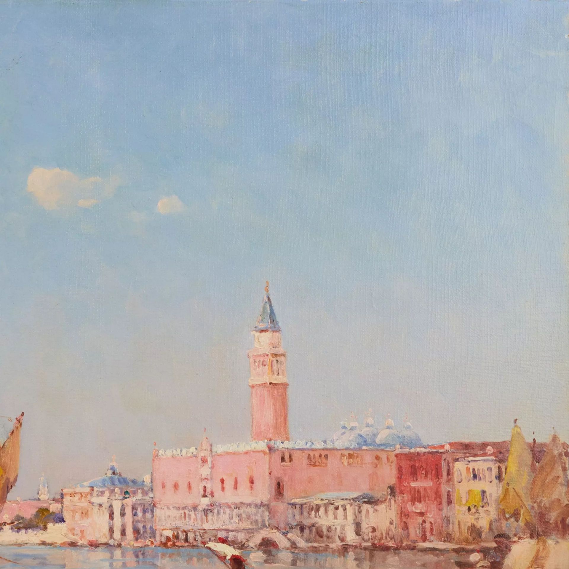 James WILHEMS. Venetian landscape. View of the Doge`s Palace and Santa Maria de la Salute. Beginn - Bild 4 aus 10