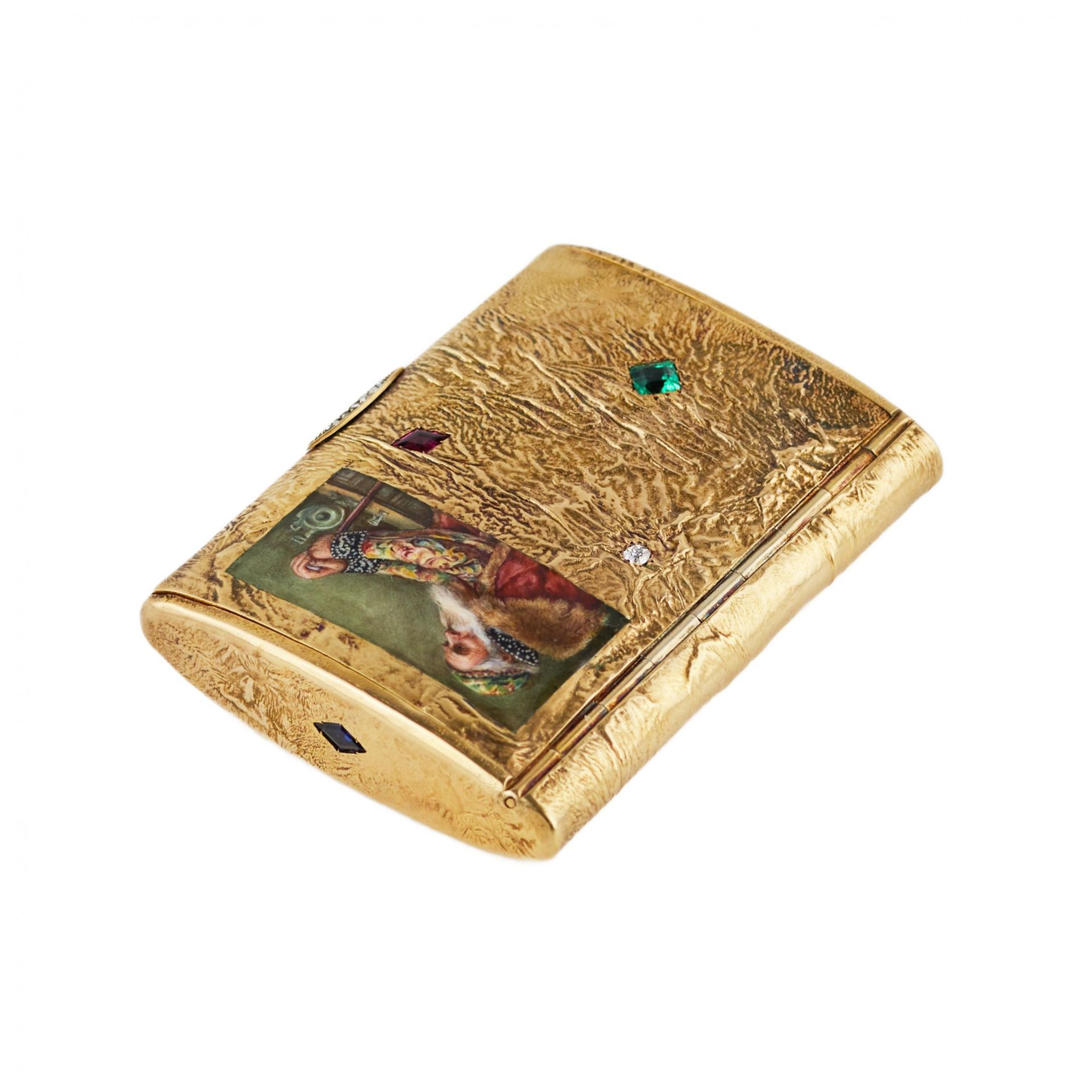 V.A. Kubarev. Gilded silver cigarette case with enamel painting. Moscow. 1908-1917. - Image 3 of 9