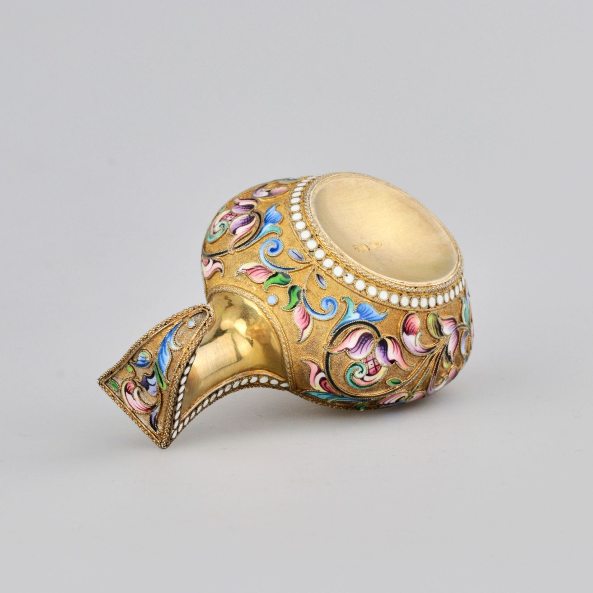 Decorative kovsh in Russian style with enamel. - Image 5 of 6