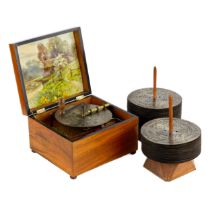 Robert Wachtler. Disk, music box of the 19th century, with bells and sixty records.