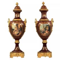 Pair of floor vases in Sevres style