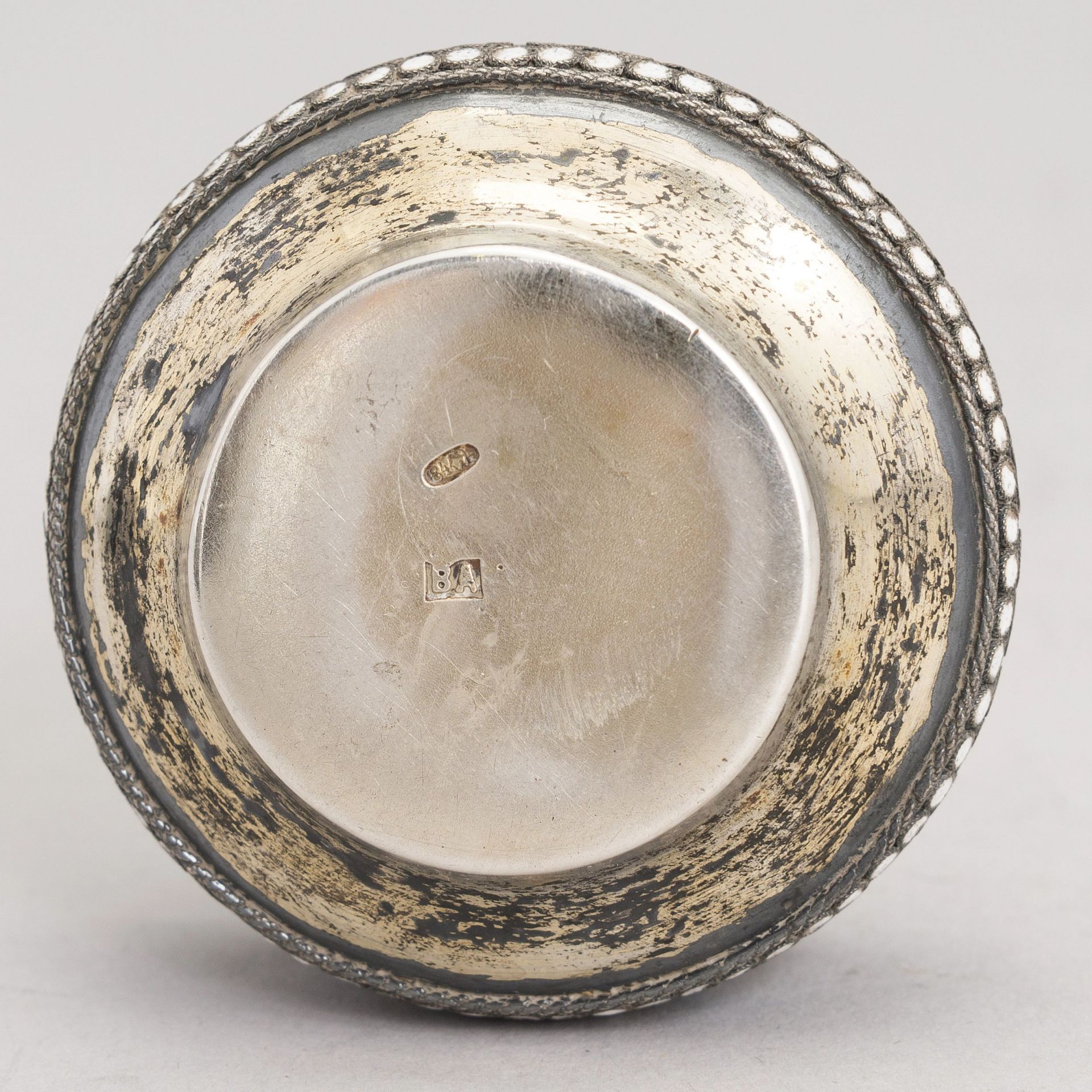 Russian silver salt cellar with enamel. - Image 2 of 5