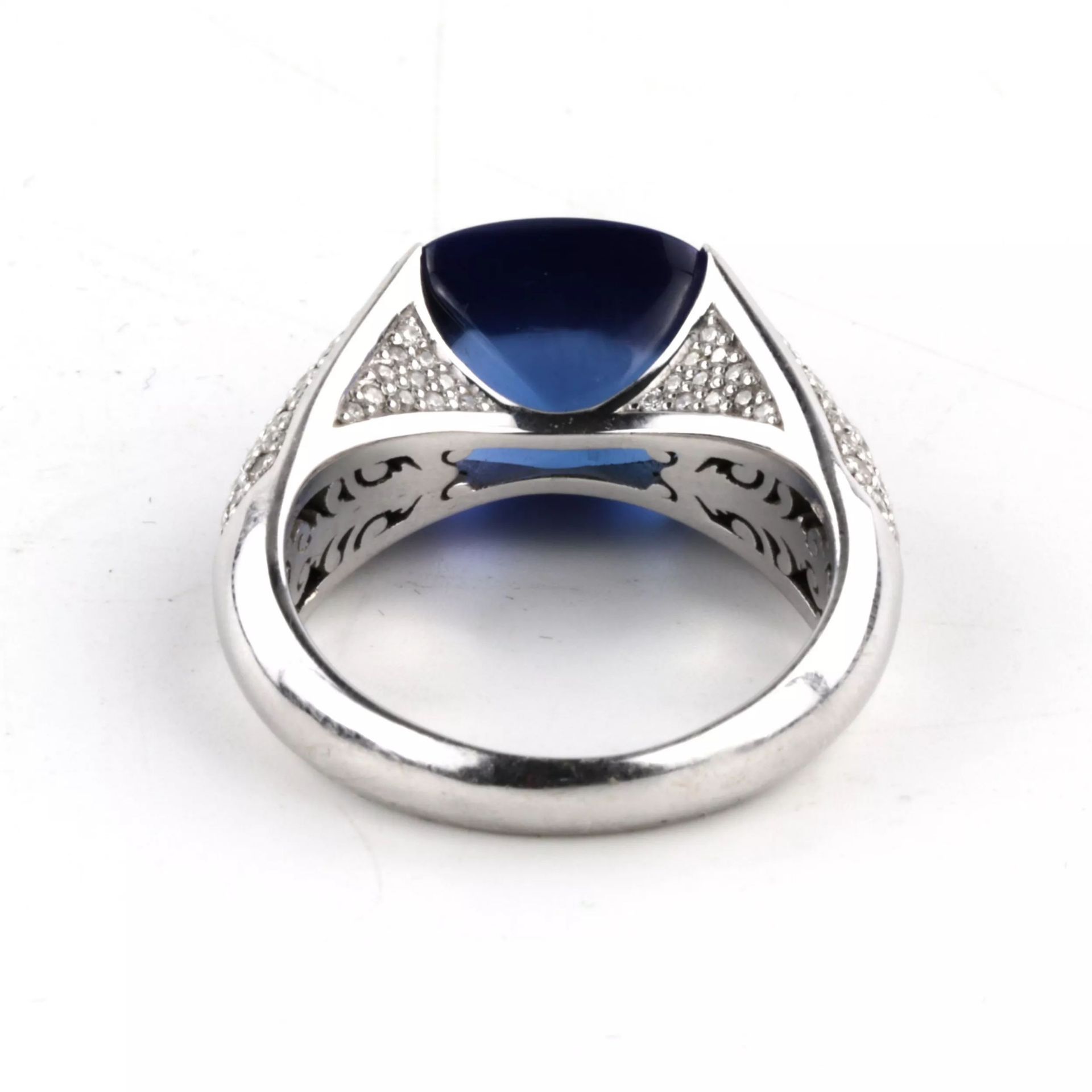 18K white gold ring with diamonds and tanzanite. - Image 7 of 9