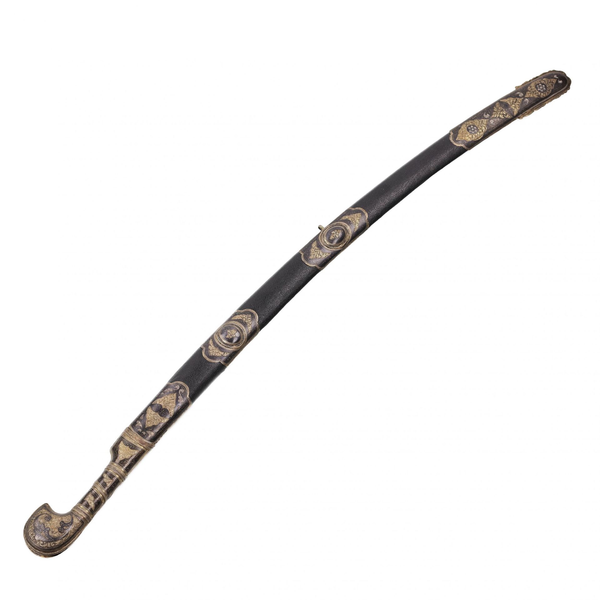 Bipartite saber of the Caucasian type in silver with niello and gilding. Russia - Image 2 of 9