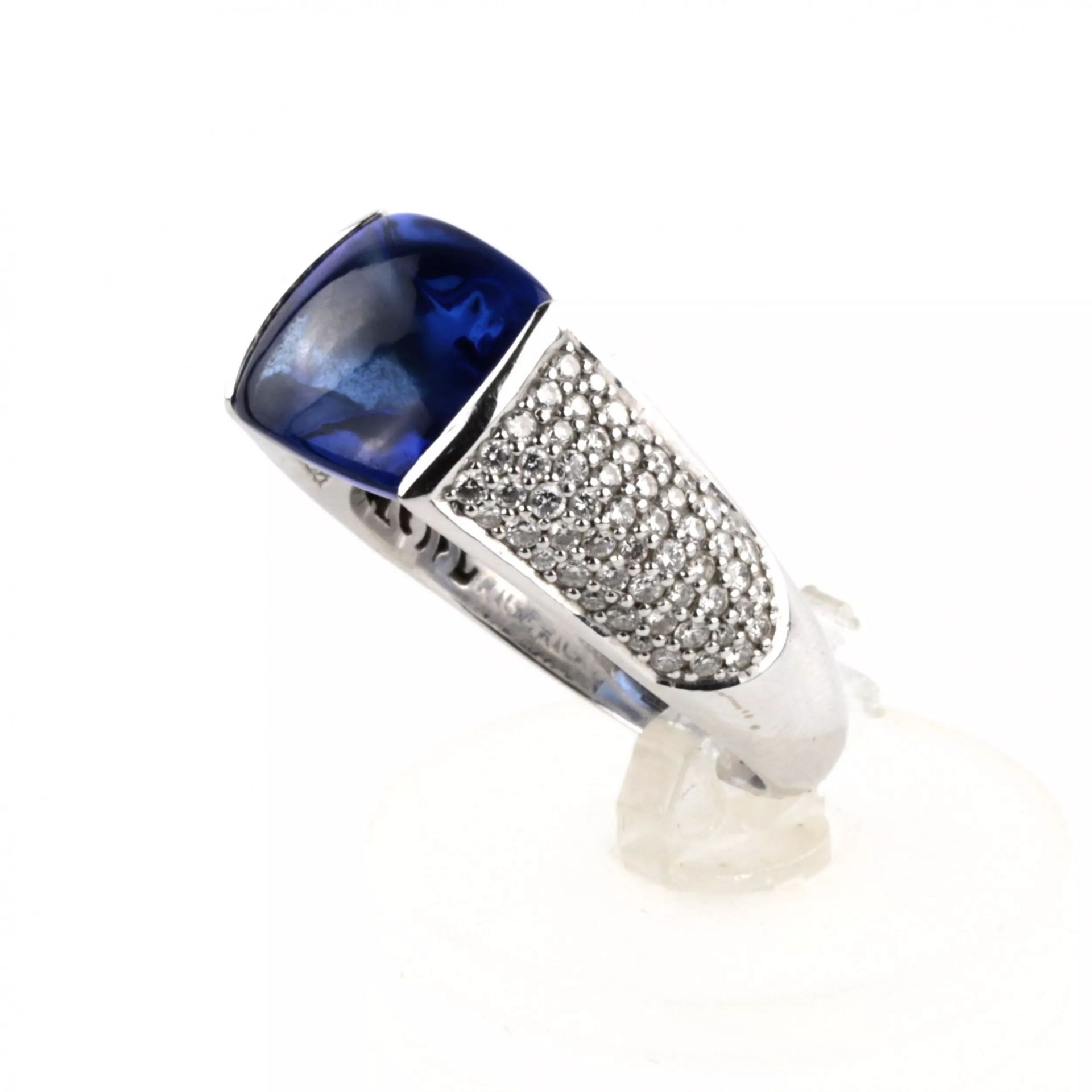 18K white gold ring with diamonds and tanzanite. - Image 3 of 9