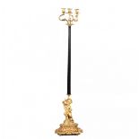 Bronze floor lamp with the figure of Putti. France. 19th century.