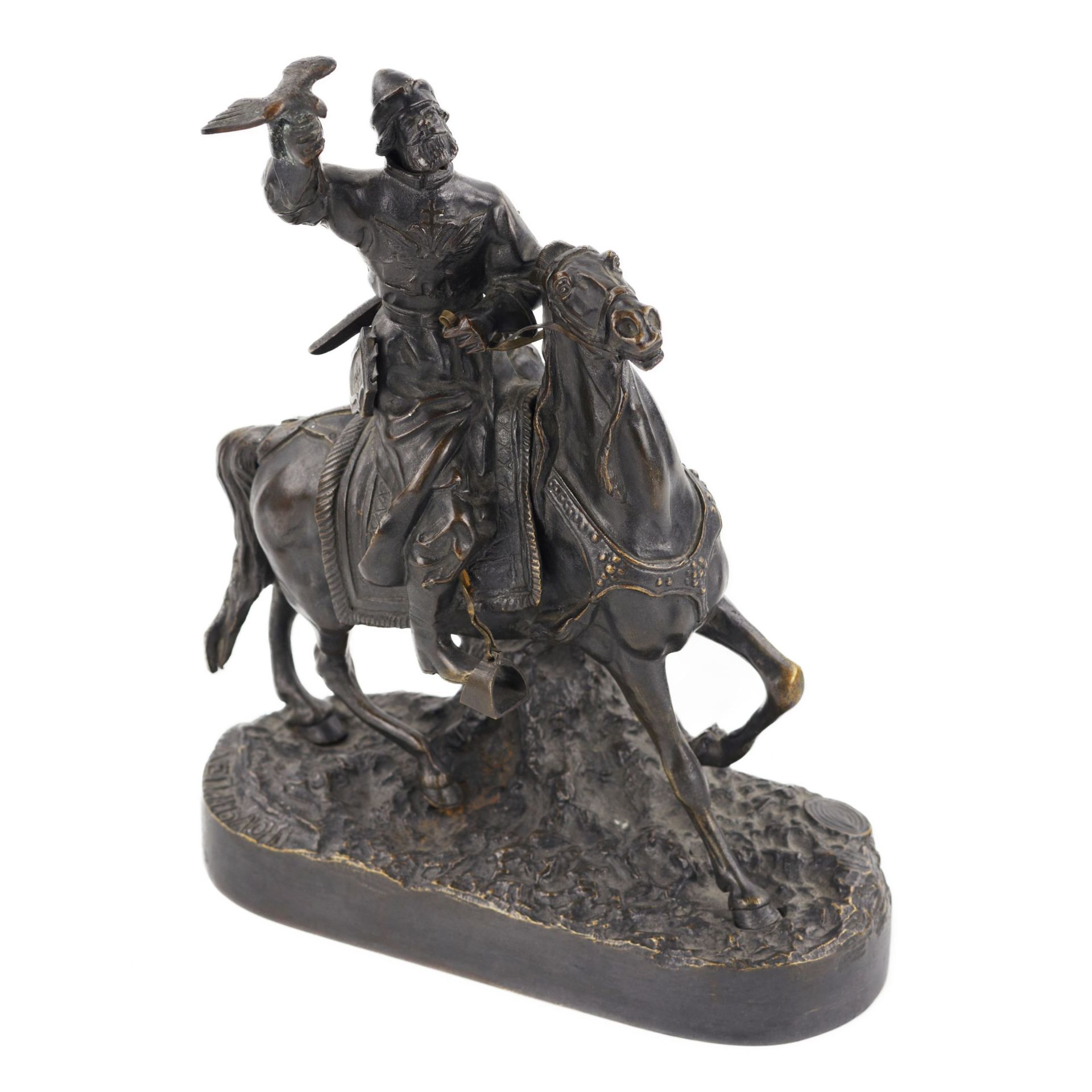 Bronze sculpture of the Tsar`s Falconer. Model E. Lancer. RUSSIA