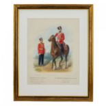 Chromolithograph of the dress uniform of a private and chief officer of the Life Guards Cossack Regi