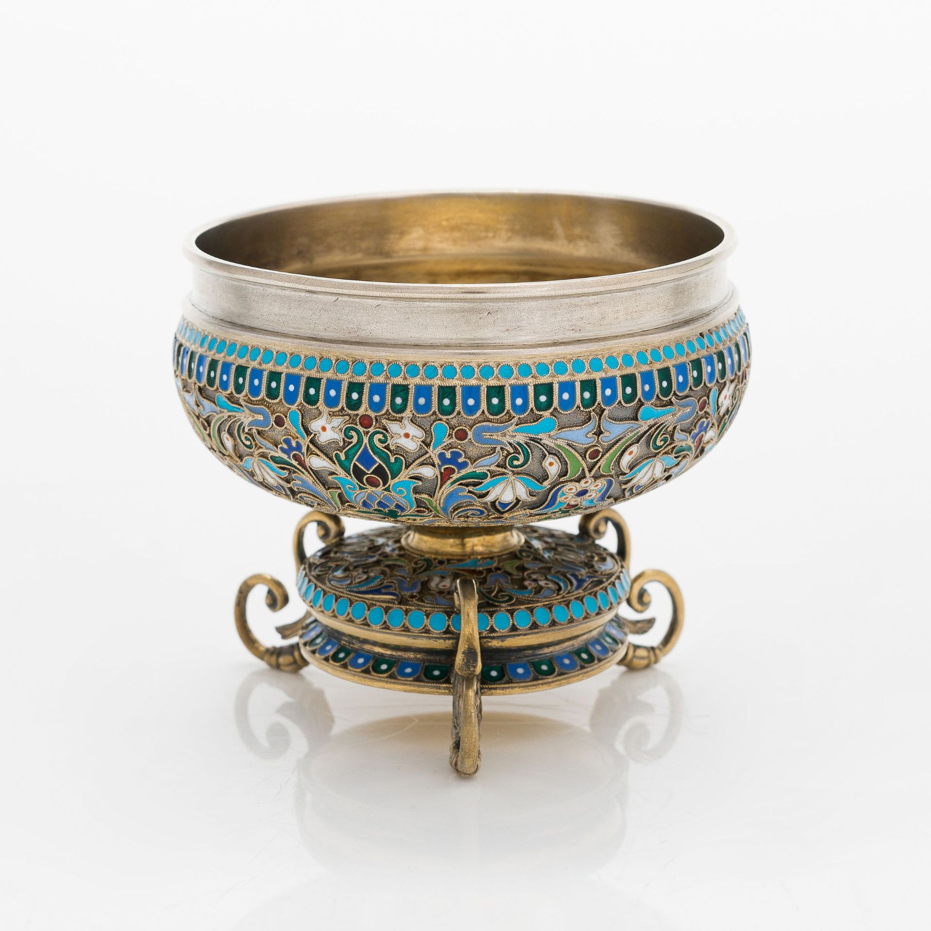 Ovchinnikov. Silver bowl of cloisonne enamel. Moscow. 1896. - Image 4 of 10