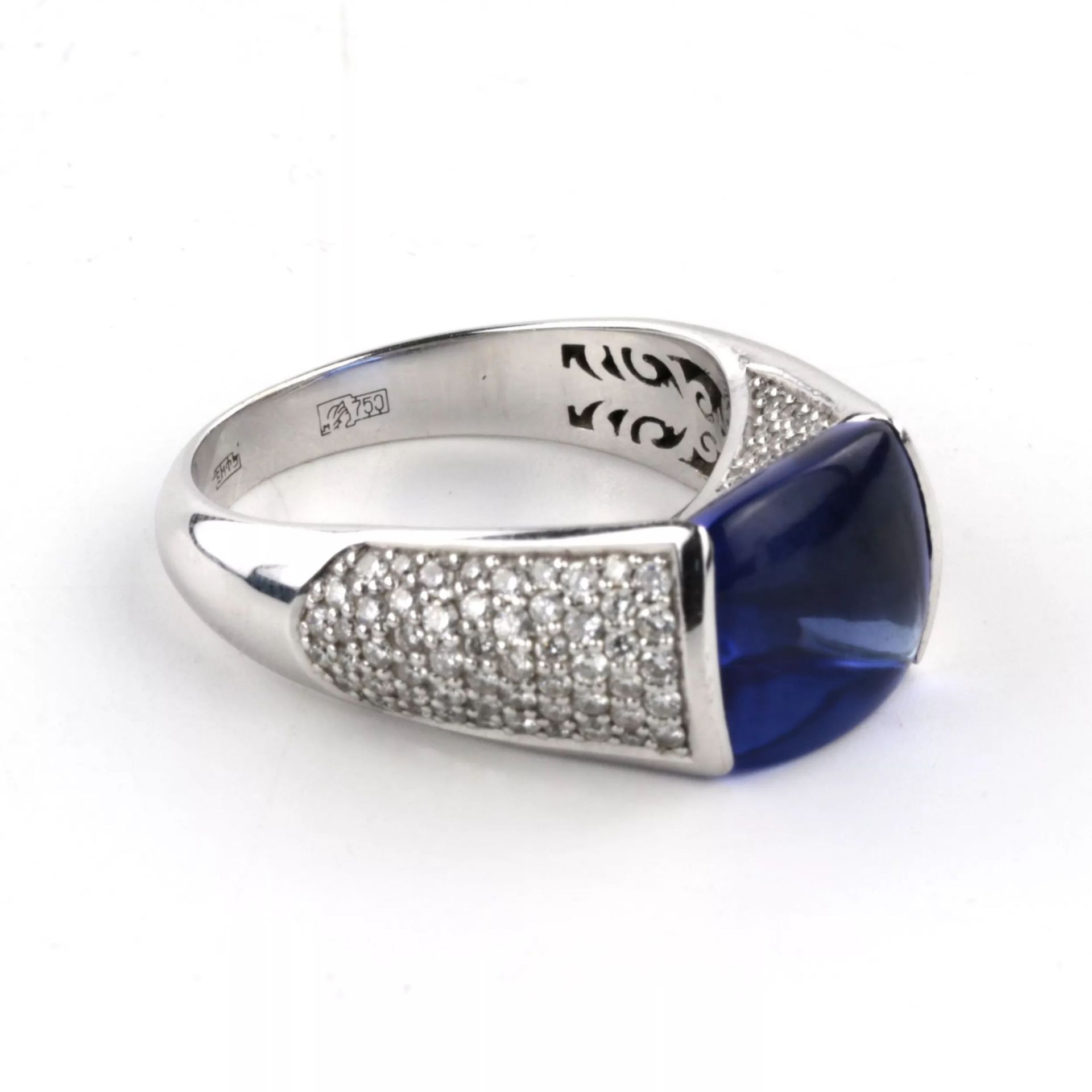 18K white gold ring with diamonds and tanzanite. - Image 6 of 9