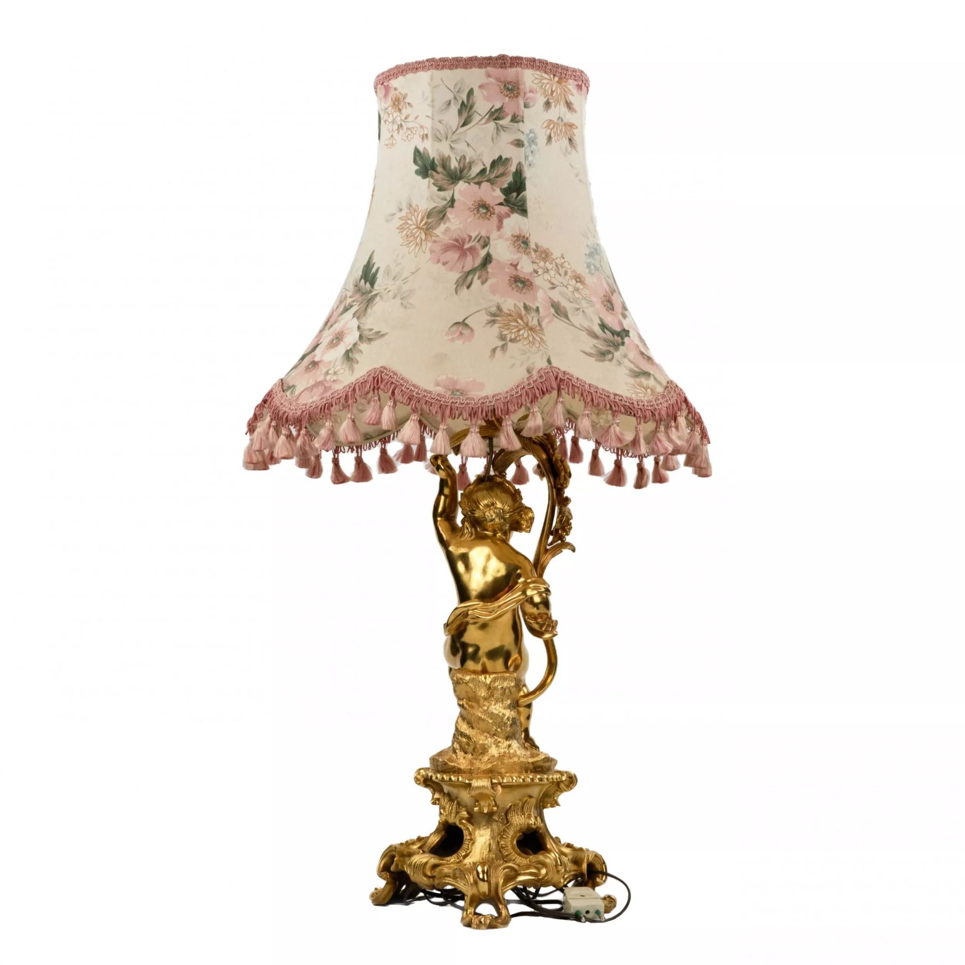 Gilded bronze lamp in the neo-rococo style. - Bild 3 aus 5