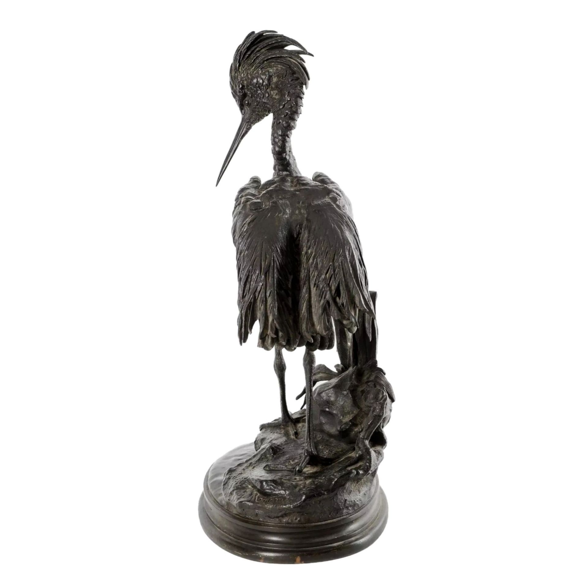 Bronze figure of a Heron. JULES MOIGNIEZ (1835-1894). - Bild 3 aus 5