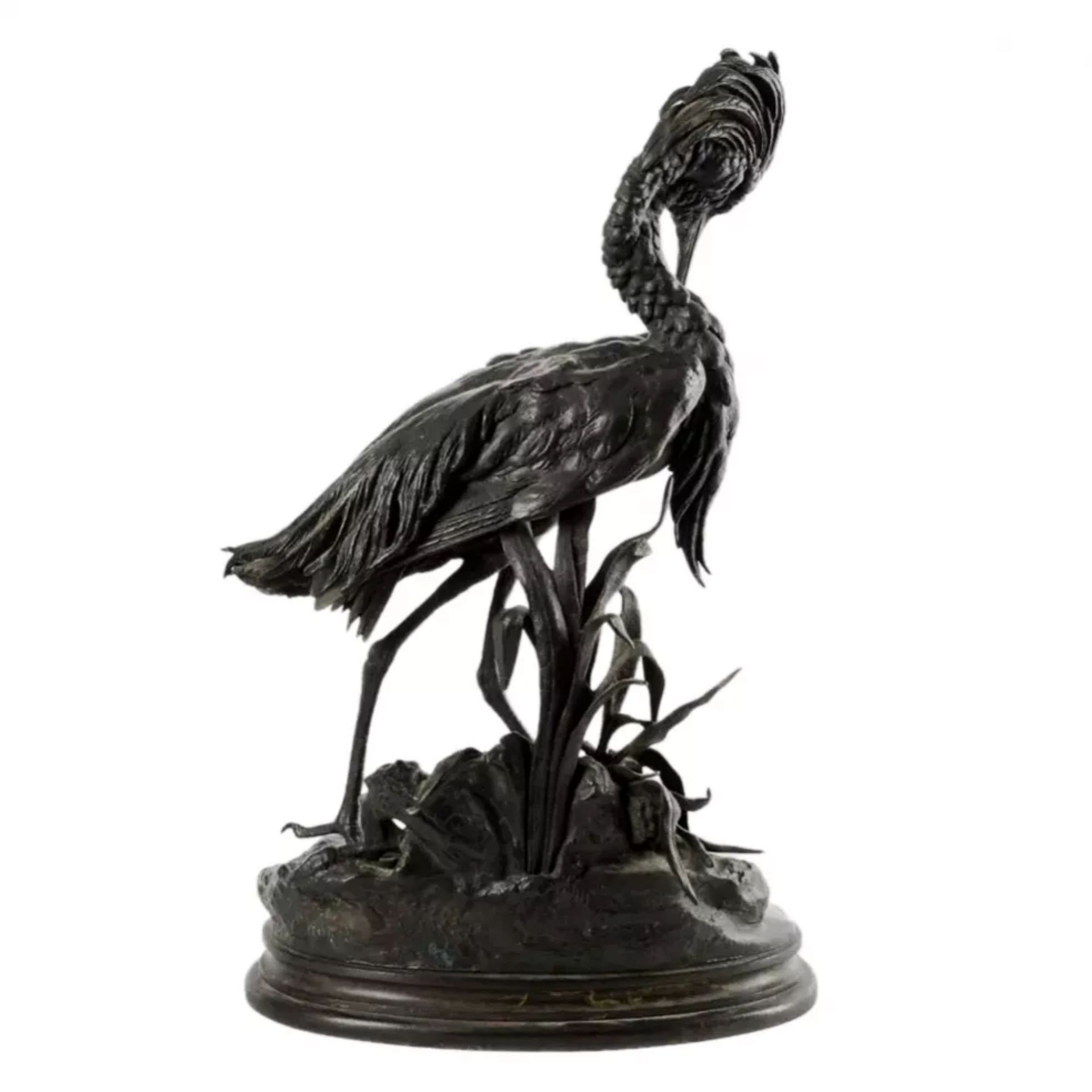 Bronze figure of a Heron. JULES MOIGNIEZ (1835-1894). - Bild 2 aus 5