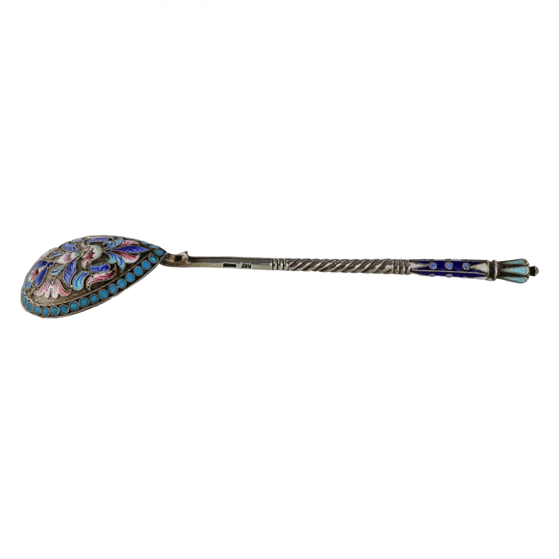 Russian silver and cloisonne enamel spoon. Moscow. 1908-1917. - Bild 3 aus 5