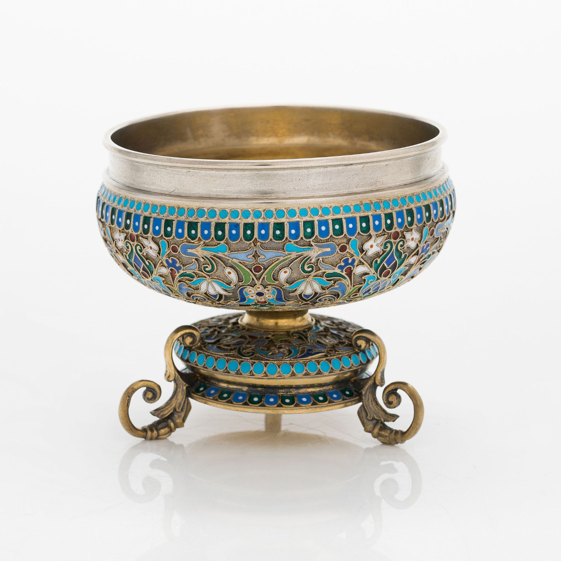 Ovchinnikov. Silver bowl of cloisonne enamel. Moscow. 1896. - Bild 3 aus 10