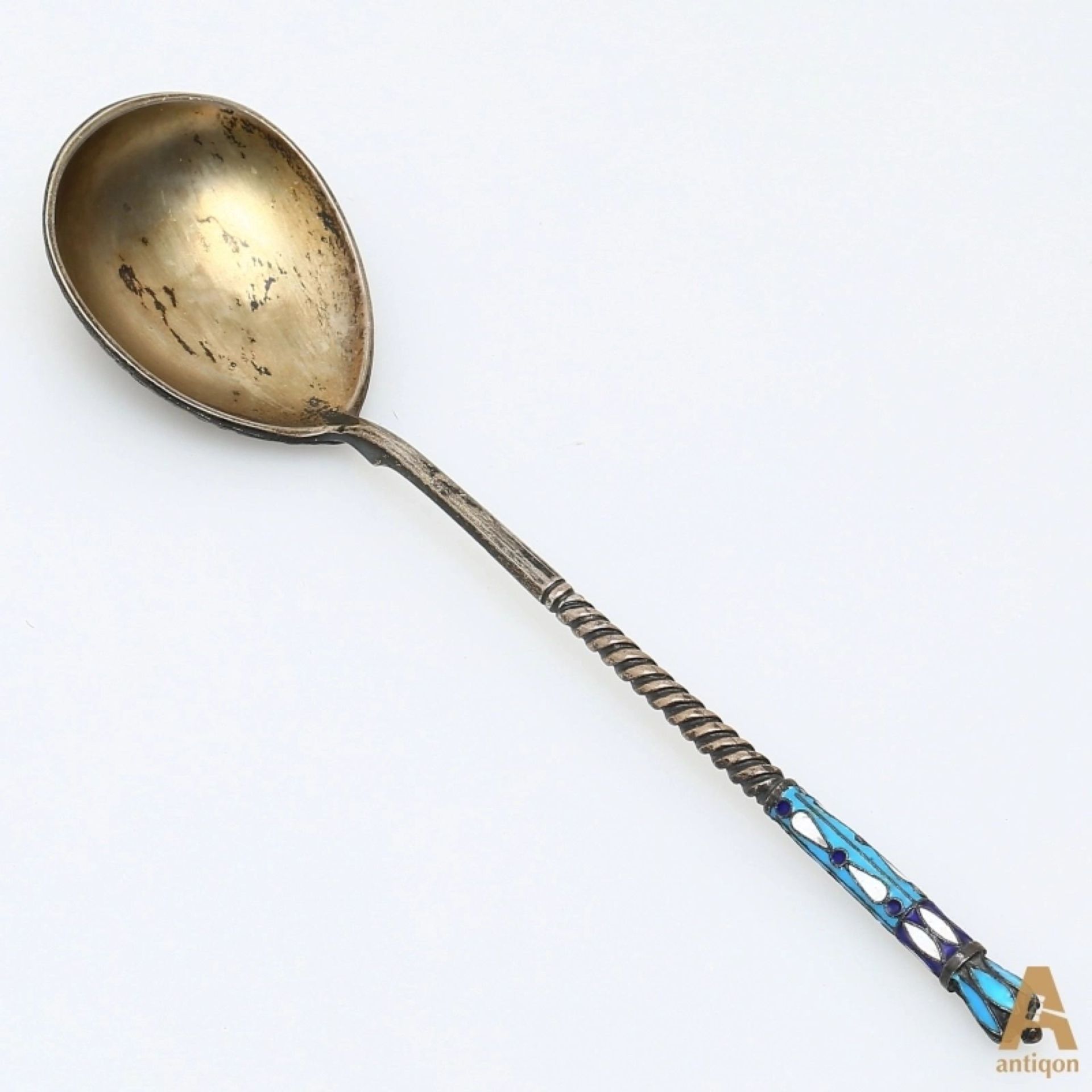 Russian silver spoon with enamel - Bild 2 aus 5
