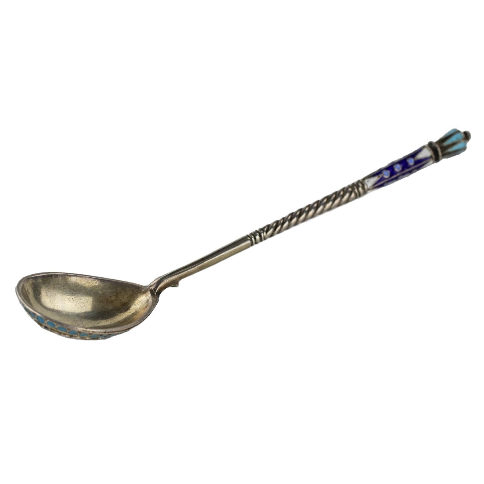 Russian silver and cloisonne enamel spoon. Moscow. 1908-1917. - Bild 4 aus 5