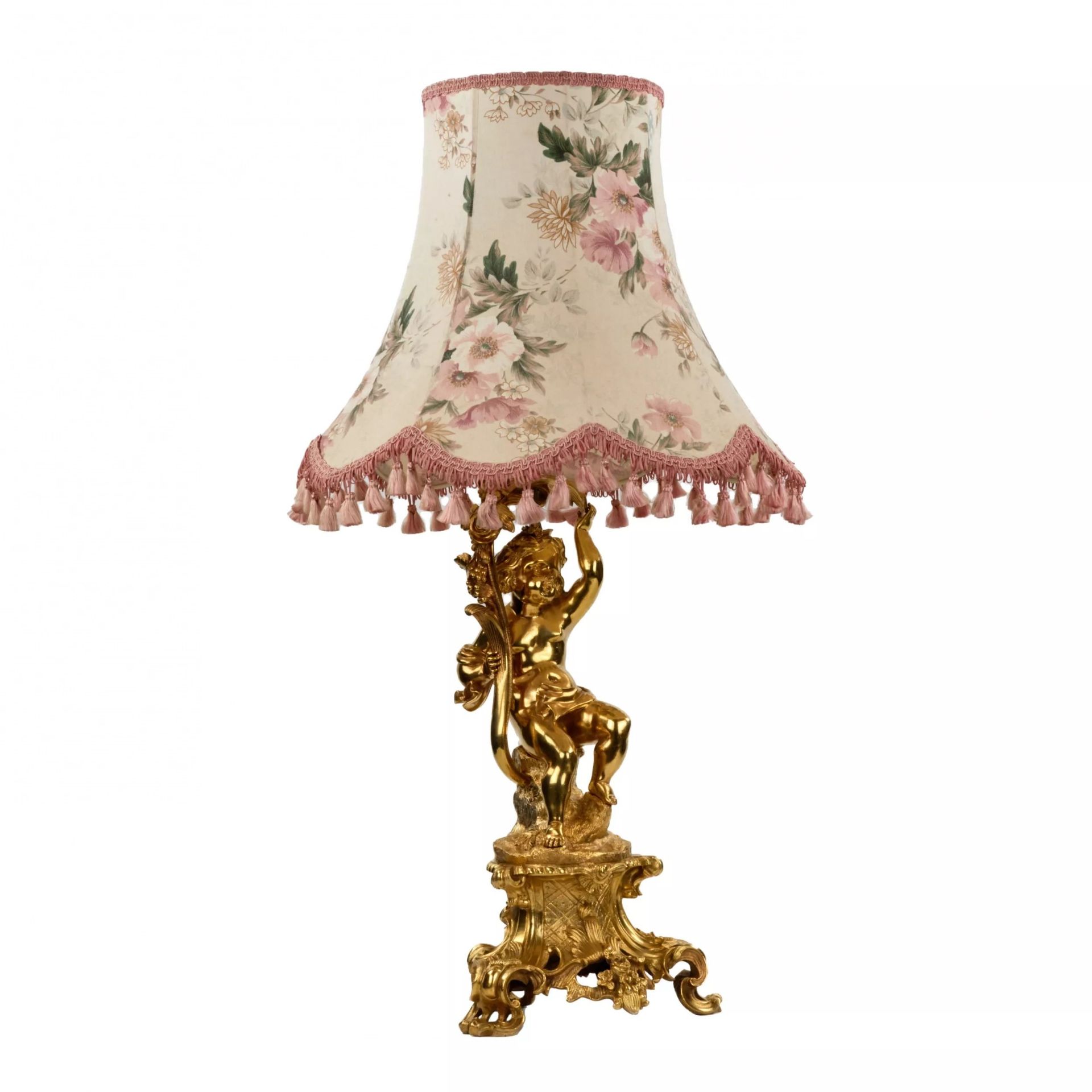 Gilded bronze lamp in the neo-rococo style. - Bild 5 aus 5