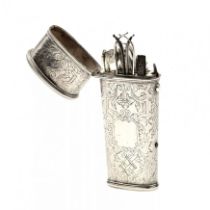 Silver travel necessaire from the 18th century.