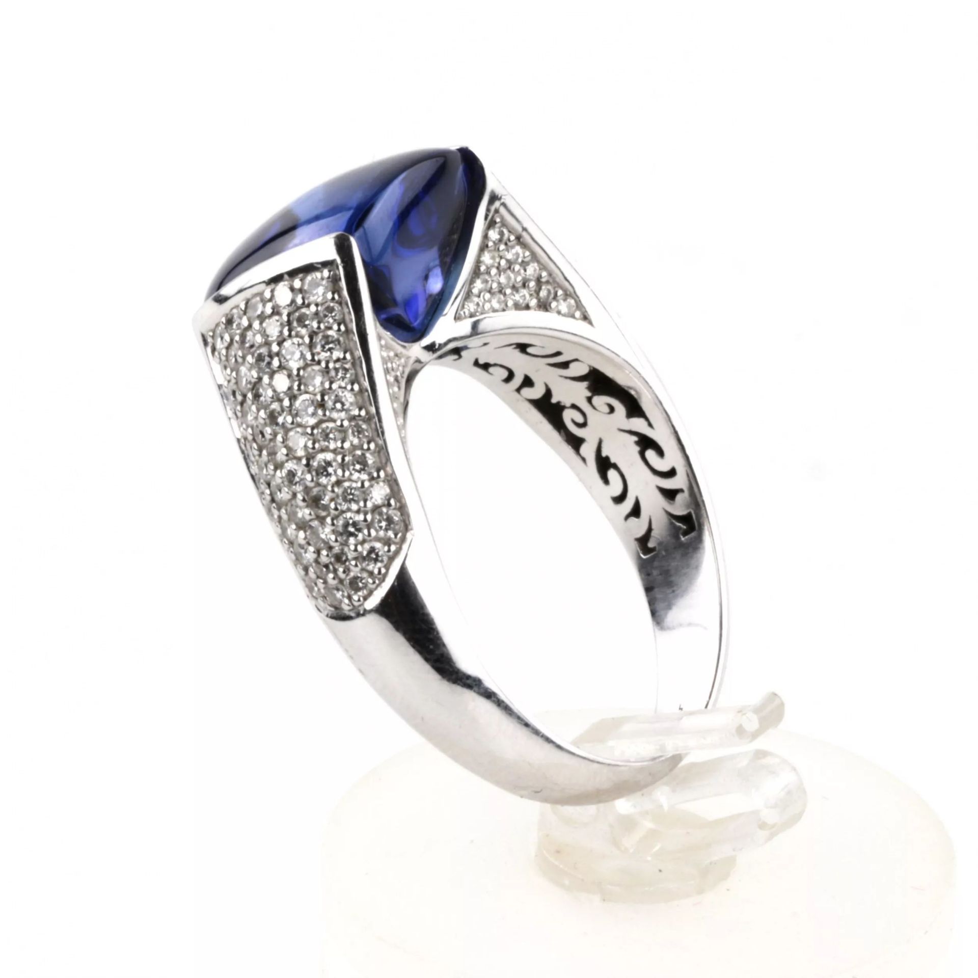 18K white gold ring with diamonds and tanzanite. - Image 4 of 9