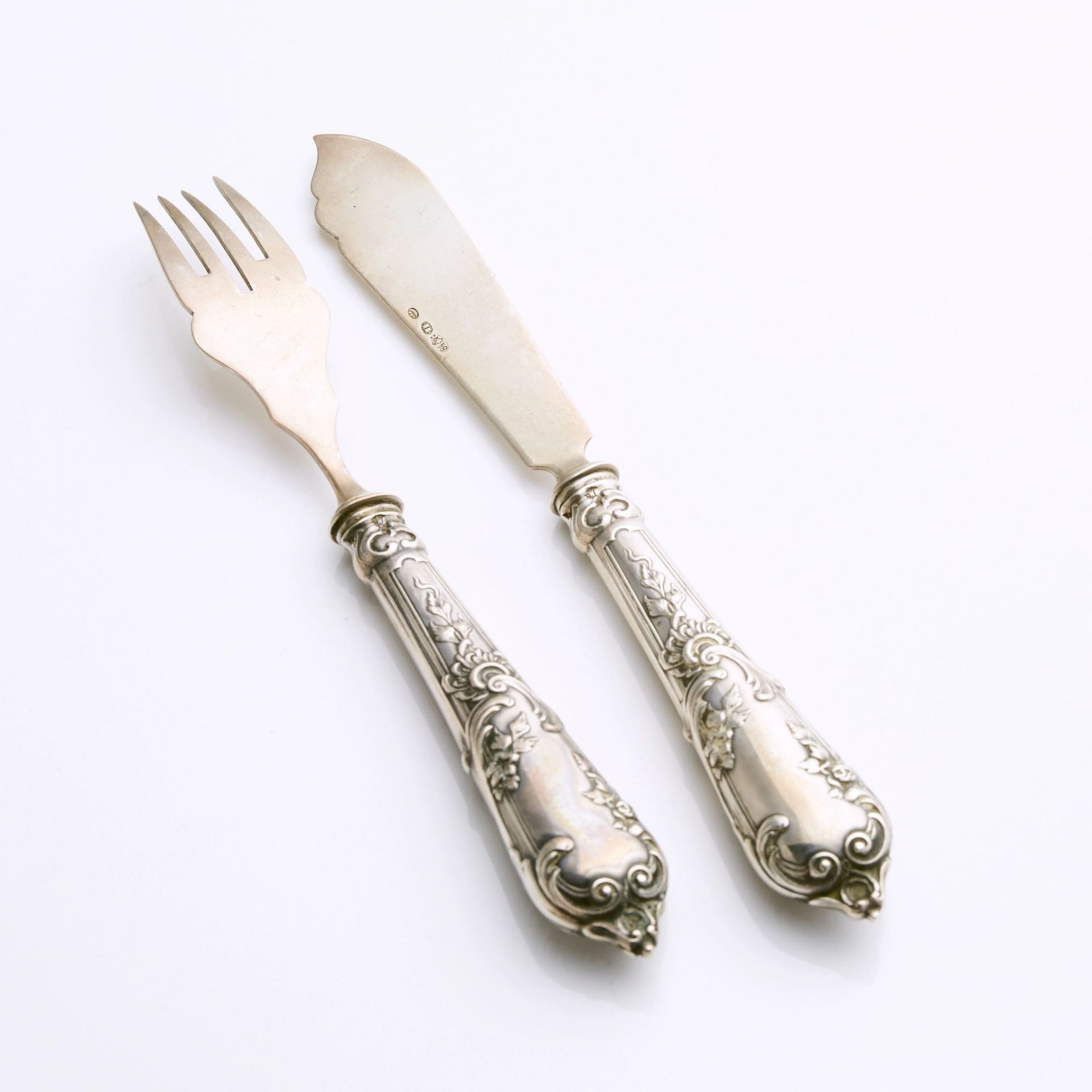 Silver set for fish table. Royal Russia. - Bild 5 aus 6