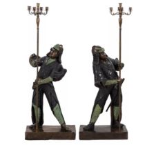 Twin candelabra Samurai