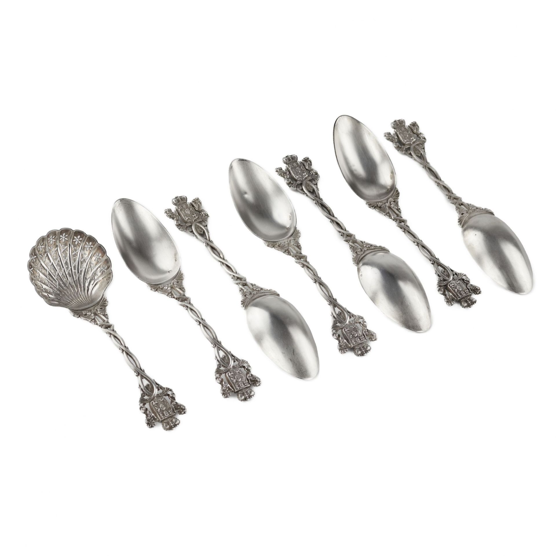 A set of silver spoons from the Scandinavian service of Prince Yusupov. Alex Gueyton. Paris, 19th ce