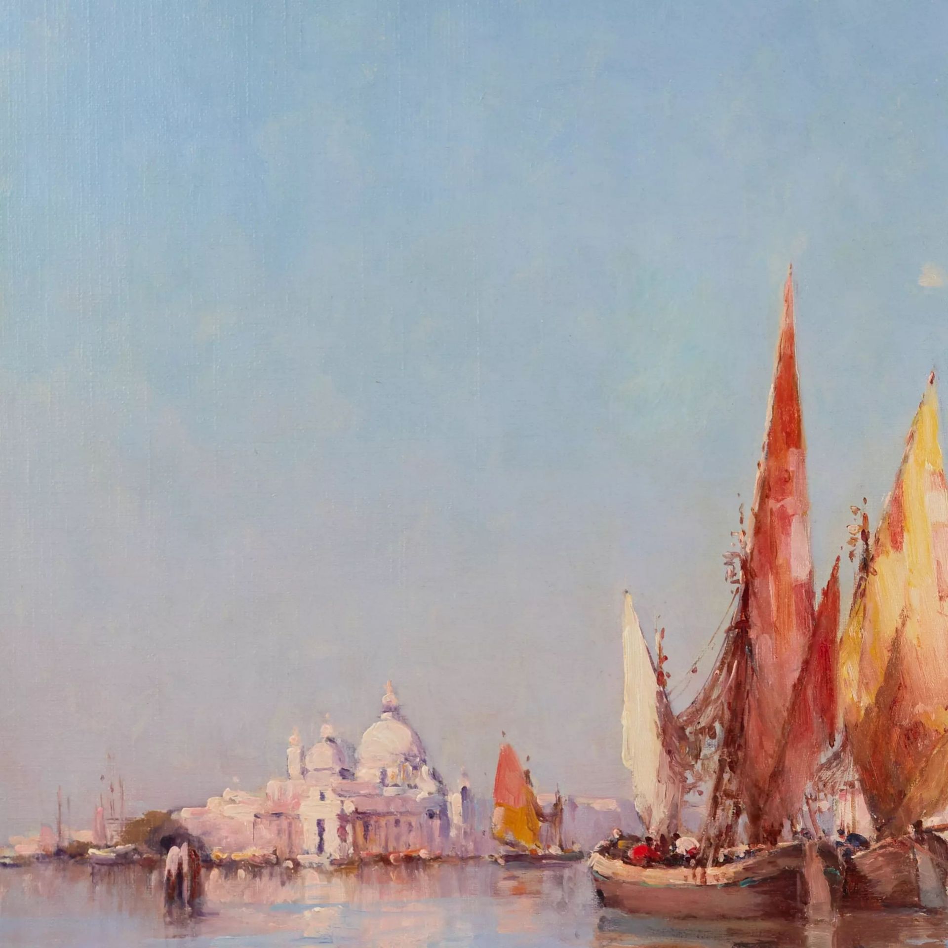 James WILHEMS. Venetian landscape. View of the Doge`s Palace and Santa Maria de la Salute. Beginn - Bild 5 aus 10