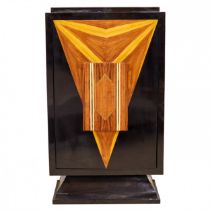 Large, vertical bar in Art Deco style, with a rotating display case. 20th century.
