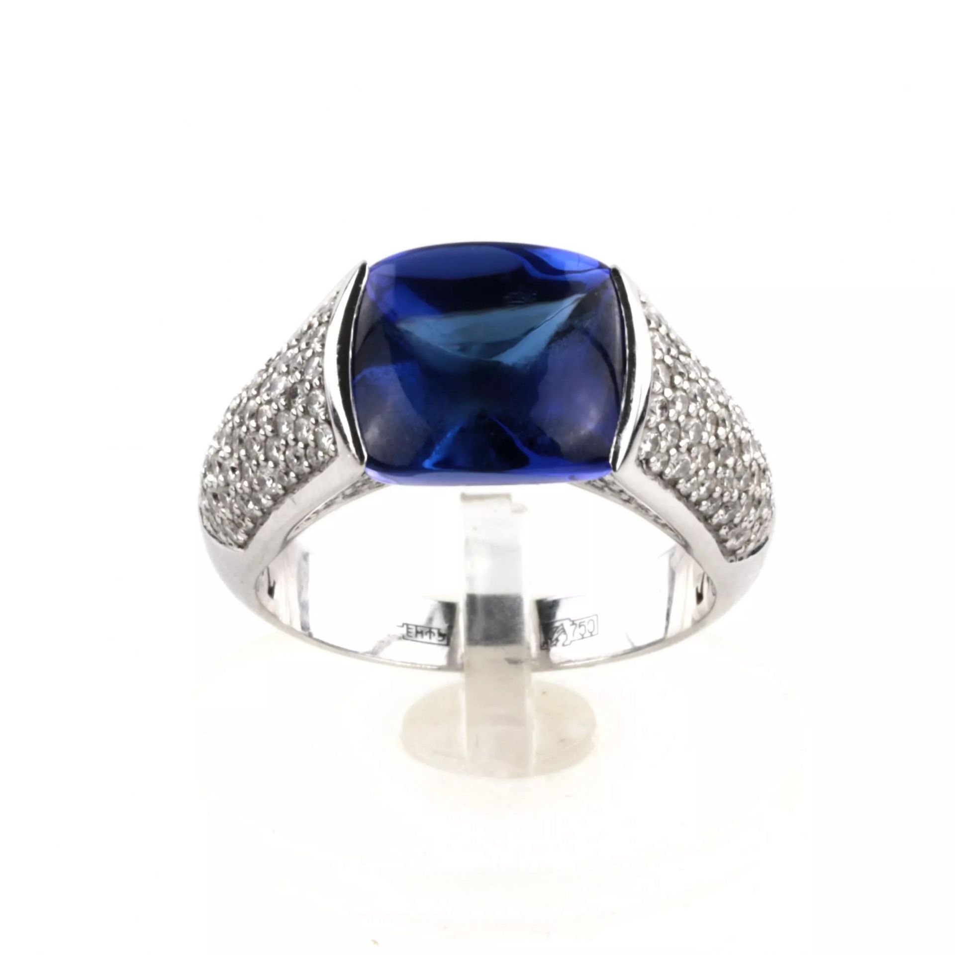 18K white gold ring with diamonds and tanzanite. - Image 2 of 9