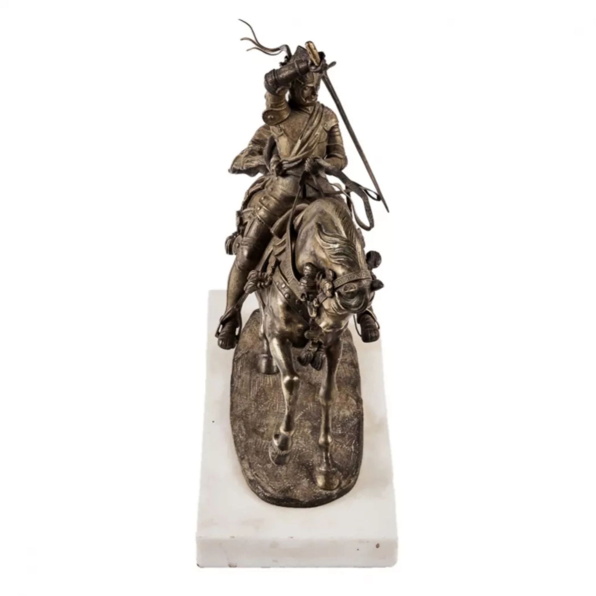 Carlo Marochetti. Bronze figure of an equestrian knight. Duke of Savoy. - Image 6 of 7