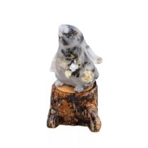 Figurine Hare on a stump