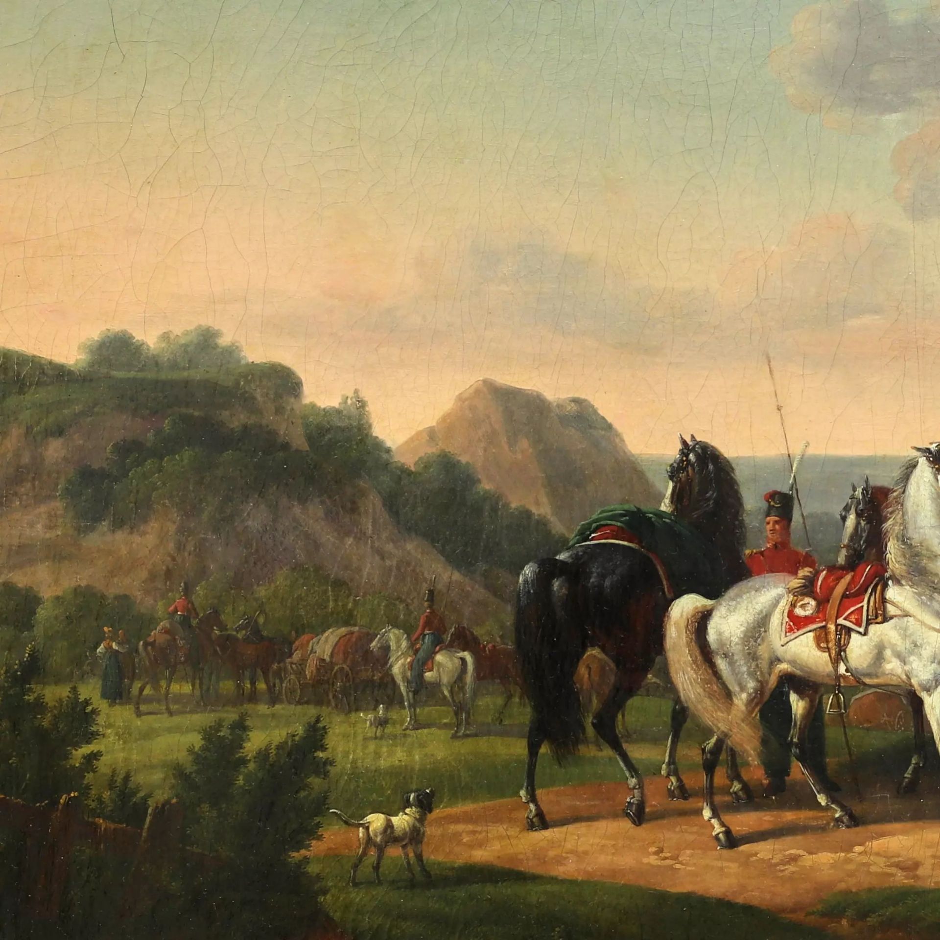 J.F.J. SCHWEBASH-DESFONTAIN. France, 1769-1823 Rest of the Russian cavalry. - Image 3 of 8