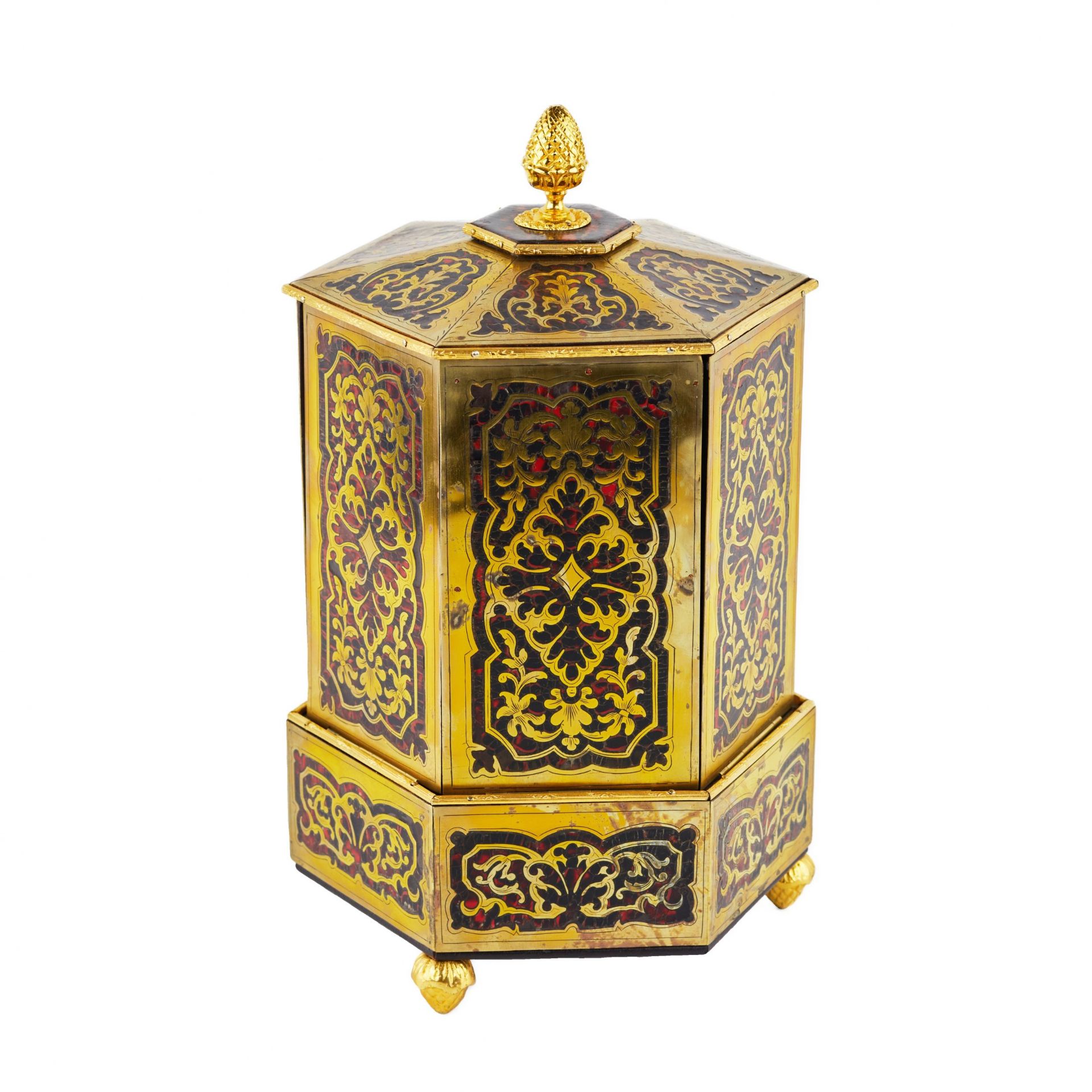 Unique cigar box in the form of a Pagoda with a flap opening mechanism. 19th century. - Bild 3 aus 5