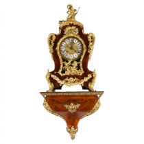 Wall clock with console, Rococo style. 19th century.