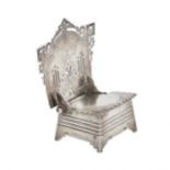 Russian silver salt cellar-throne in the neo-Russian style from the workshop of A. FULDA. Moscow. Tu
