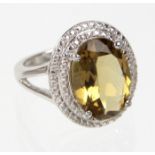 Silver ring with Citrine.